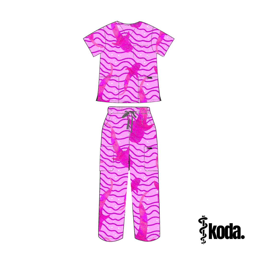 Pink Ningaloo Scrub Set - KODA SCRUBS