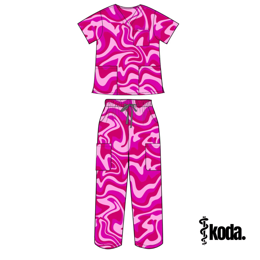 Raspberry Ripple Scrub Set - KODA SCRUBS