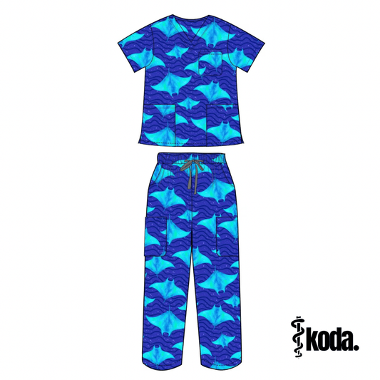 Stingray Splash Scrub Set - KODA SCRUBS