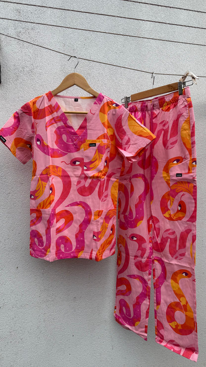 Sunset Snakes Scrub Set