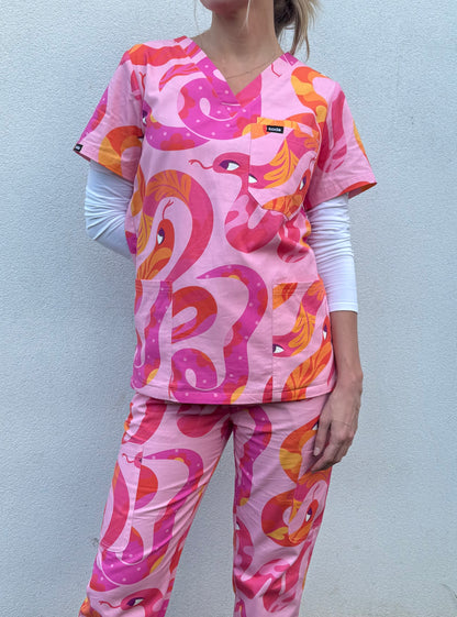 Sunset Snakes Scrub Set