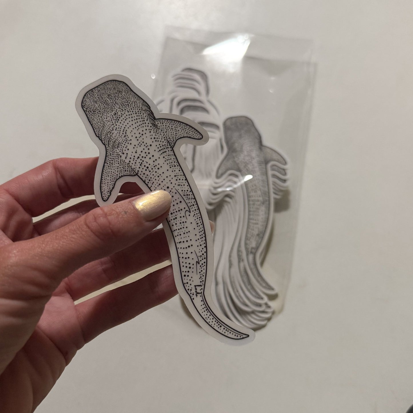 Clear Whale Shark Sticker - KODA SCRUBS