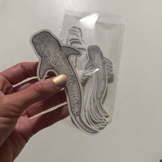 Clear Whale Shark Sticker - KODA SCRUBS