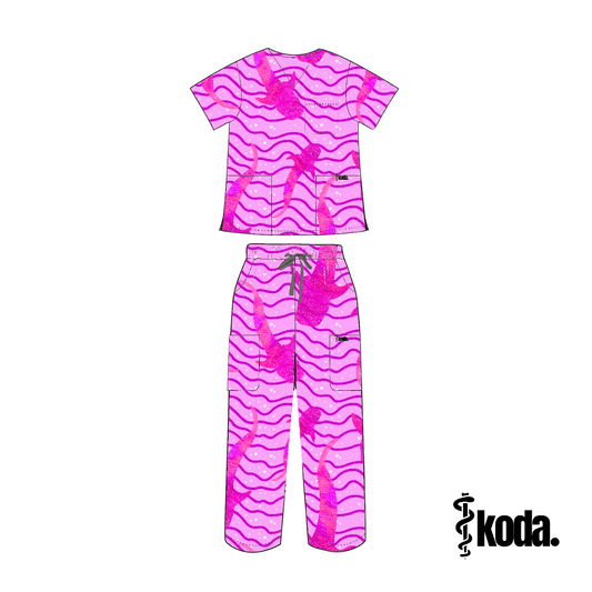 Pink Ningaloo Scrub Set - KODA SCRUBS